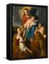 Madonna and Child with Five Saints, circa 1627-1630 (Oil on Cradled Oak Panel)-Anthony Van Dyck-Framed Stretched Canvas