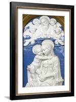 Madonna and Child with God the Father and Cherubim, 1480-90-Andrea Della Robbia-Framed Giclee Print