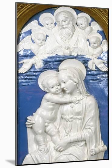 Madonna and Child with God the Father and Cherubim, 1480-90-Andrea Della Robbia-Mounted Giclee Print