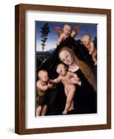 Madonna and Child with John the Baptist, 1534-Lucas the Younger Cranach-Framed Giclee Print