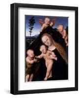 Madonna and Child with John the Baptist, 1534-Lucas the Younger Cranach-Framed Giclee Print