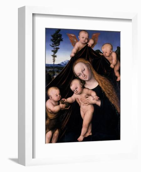 Madonna and Child with John the Baptist, 1534-Lucas the Younger Cranach-Framed Giclee Print