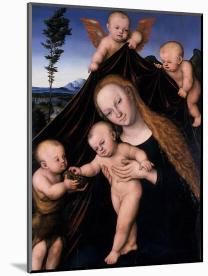 Madonna and Child with John the Baptist, 1534-Lucas the Younger Cranach-Mounted Giclee Print