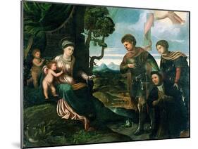 Madonna and Child with John the Baptist and Other Saints (Oil on Poplar Wood)-Dosso Dossi-Mounted Giclee Print