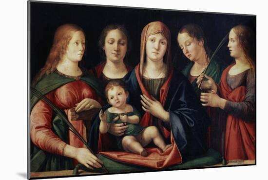 Madonna and Child with Mary Magdalen, Saint Catherine and Two Saints, 1504-Alvise Vivarini-Mounted Giclee Print