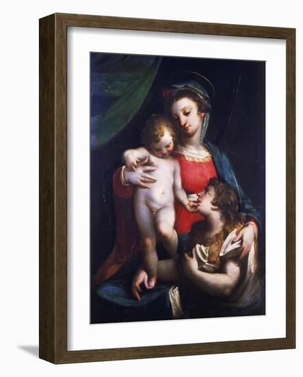 Madonna and Child with Mary Magdalene-Luca Cambiaso-Framed Giclee Print