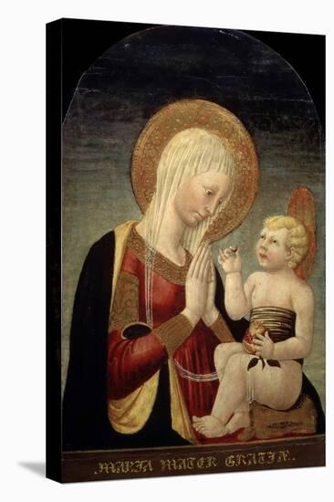 Madonna and Child with Pomegranate, 15th Century-Neri Di Bicci-Stretched Canvas