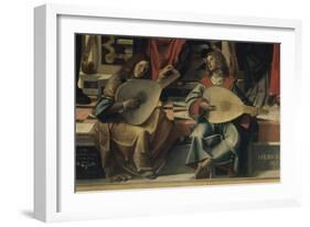 Madonna and Child with Saint Andre-Bartolomeo Montagna-Framed Giclee Print