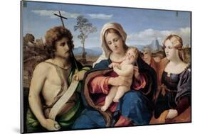 Madonna and Child with Saint John the Baptist and Mary Magdalene, 1520-1523-Jacopo Palma Il Vecchio the Elder-Mounted Giclee Print