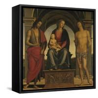 Madonna and Child with Saint John the Baptist and Saint Sebastian-Perugino-Framed Stretched Canvas