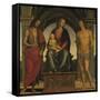 Madonna and Child with Saint John the Baptist and Saint Sebastian-Perugino-Framed Stretched Canvas