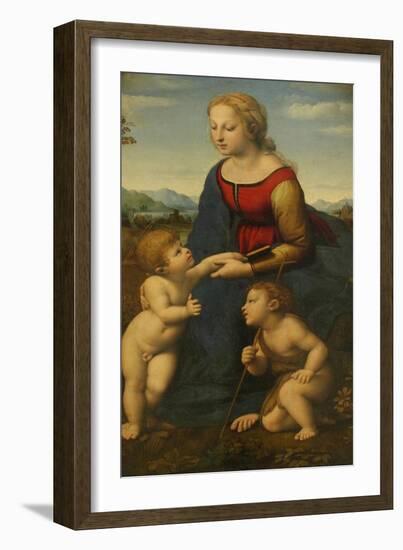 Madonna and Child with Saint John the Baptist (La Belle Jardinièr)-Raphael-Framed Giclee Print