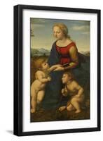 Madonna and Child with Saint John the Baptist (La Belle Jardinièr)-Raphael-Framed Giclee Print