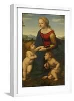 Madonna and Child with Saint John the Baptist (La Belle Jardinièr)-Raphael-Framed Giclee Print