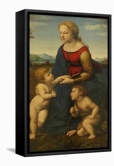 Madonna and Child with Saint John the Baptist (La Belle Jardinièr)-Raphael-Framed Stretched Canvas