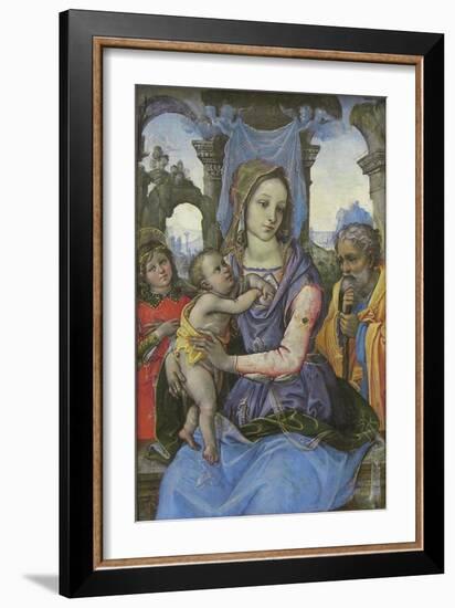 Madonna and Child with Saint Joseph and an Angel, c.1490-Capponi-Framed Giclee Print