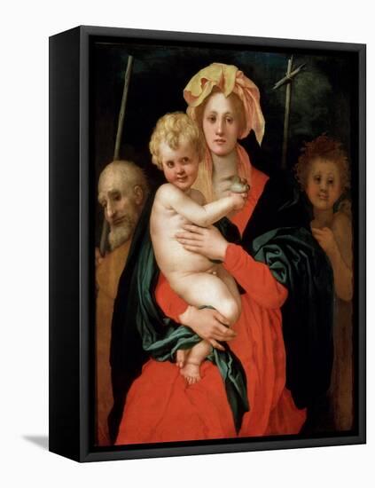 Madonna and Child with Saint Joseph and John the Baptist, 1520S-Jacopo Pontormo-Framed Stretched Canvas