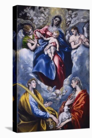 Madonna and Child with Saint Martina and Saint Agnes, 1597-1599-El Greco-Stretched Canvas