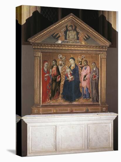 Madonna and Child with Saints and Christ in Pieta, 1461-63-Sano di Pietro Sano di Pietro-Stretched Canvas