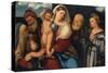 Madonna and Child with Saints, c.1520-50-Bonifacio Veronese-Stretched Canvas