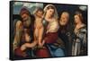 Madonna and Child with Saints, c.1520-50-Bonifacio Veronese-Framed Stretched Canvas