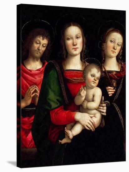 Madonna and Child with Saints Catherine of Alexandria and John the Baptist-Perugino-Stretched Canvas