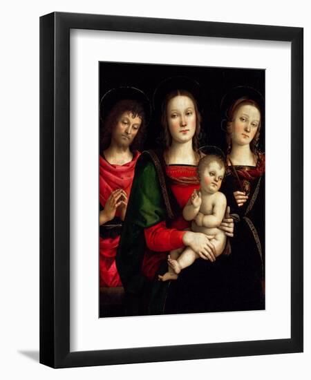 Madonna and Child with Saints Catherine of Alexandria and John the Baptist-Perugino-Framed Giclee Print
