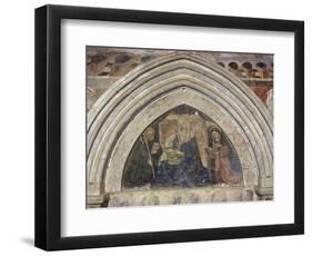 Madonna and Child with Saints, Detail from Doorway of Main Facade of Monastery of St Scholastica-null-Framed Premium Giclee Print
