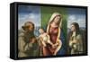 Madonna and Child with Saints Francis and Clare-Giovanni Battista Cima-Framed Stretched Canvas