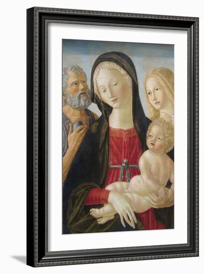 Madonna and Child with Saints Jerome and Mary Magdalene,-Neroccio Di Landi-Framed Art Print