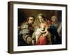 Madonna and Child with Saints John, Anna and Rocco, circa 1785-Gaetano Gandolfi-Framed Giclee Print