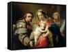 Madonna and Child with Saints John, Anna and Rocco, circa 1785-Gaetano Gandolfi-Framed Stretched Canvas