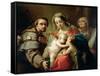 Madonna and Child with Saints John, Anna and Rocco, circa 1785-Gaetano Gandolfi-Framed Stretched Canvas