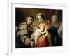 Madonna and Child with Saints John, Anna and Rocco, circa 1785-Gaetano Gandolfi-Framed Giclee Print