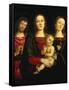 Madonna and Child with Saints John the Baptist and Catherine of Alexandria-Pietro Perugino-Framed Stretched Canvas