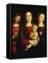 Madonna and Child with Saints John the Baptist and Catherine of Alexandria-Pietro Perugino-Framed Stretched Canvas