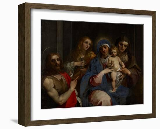 Madonna and Child with Saints John the Baptist, Mary Magdalene and Anne, C.1595-Giuseppe Cesari-Framed Giclee Print