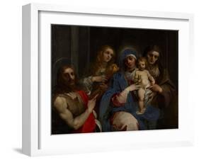 Madonna and Child with Saints John the Baptist, Mary Magdalene and Anne, C.1595-Giuseppe Cesari-Framed Giclee Print