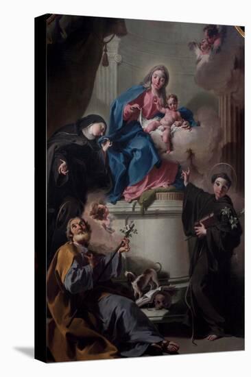 Madonna and Child with Saints Joseph-Giambattista Pittoni-Stretched Canvas