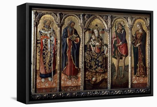 Madonna and Child with Saints (Polyptych, Five Separate Panel), C1480-Vittore Crivelli-Framed Stretched Canvas