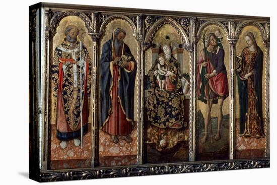 Madonna and Child with Saints (Polyptych, Five Separate Panel), C1480-Vittore Crivelli-Stretched Canvas