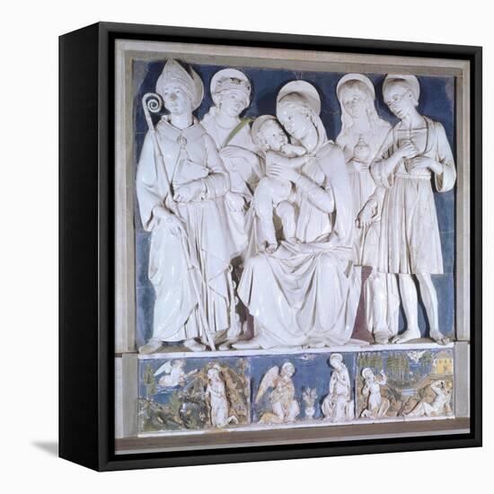 Madonna and Child with Saints-null-Framed Stretched Canvas