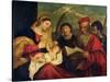 Madonna and Child with Ss. Stephen, Jerome and Maurice-Titian (Tiziano Vecelli)-Stretched Canvas