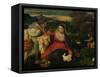 Madonna and Child with St. Catherine (The Virgin of the Rabbit) circa 1530-Titian (Tiziano Vecelli)-Framed Stretched Canvas