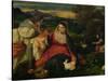 Madonna and Child with St. Catherine (The Virgin of the Rabbit) circa 1530-Titian (Tiziano Vecelli)-Stretched Canvas