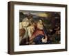 Madonna and Child with St. Catherine, (The Virgin with the Rabbit)-Titian (Tiziano Vecelli)-Framed Art Print