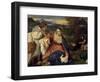 Madonna and Child with St. Catherine, (The Virgin with the Rabbit)-Titian (Tiziano Vecelli)-Framed Art Print