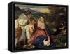 Madonna and Child with St. Catherine, (The Virgin with the Rabbit)-Titian (Tiziano Vecelli)-Framed Stretched Canvas