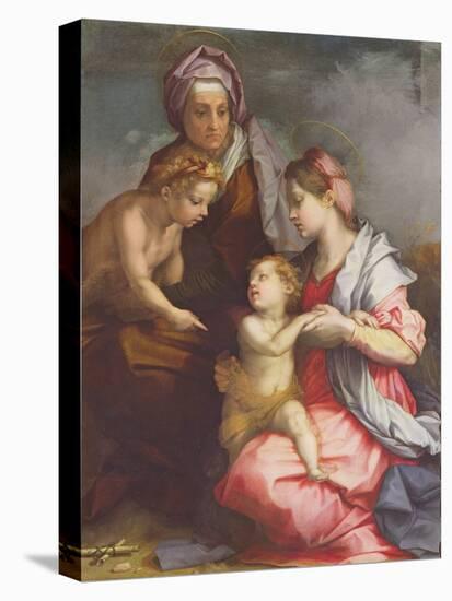 Madonna and Child with St. Elizabeth and the Infant St. John the Baptist (Panel)-Andrea del Sarto-Stretched Canvas