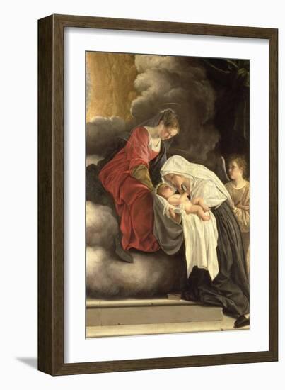 Madonna and Child with St. Frances of Rome-Orazio Gentileschi-Framed Giclee Print